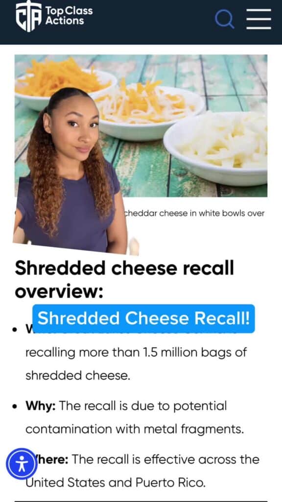 ⚠️🧀 Don't risk getting ill! Let me know in the comments if you found this video helpful 👍 #ShreddedCheese #FoodRecall
