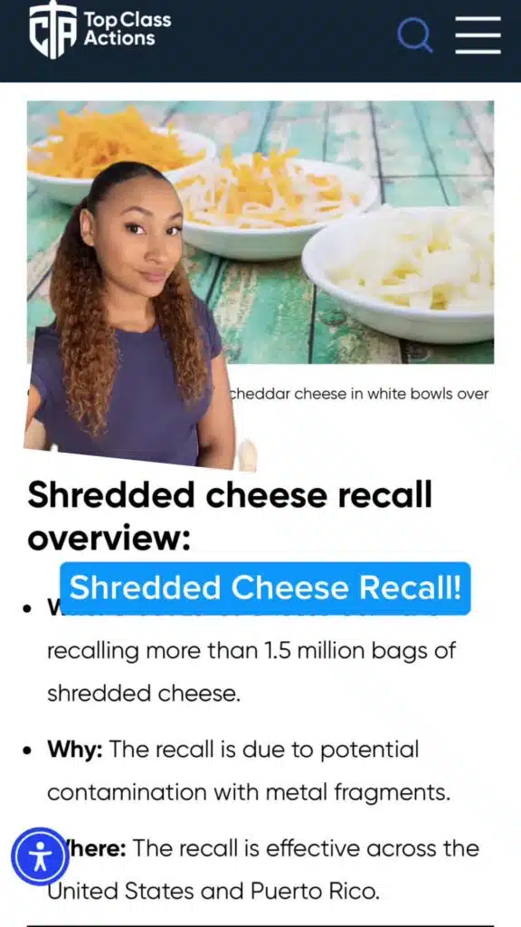 ⚠️🧀 Don't risk getting ill! Let me know in the comments if you found this video helpful 👍 #ShreddedCheese #FoodRecall