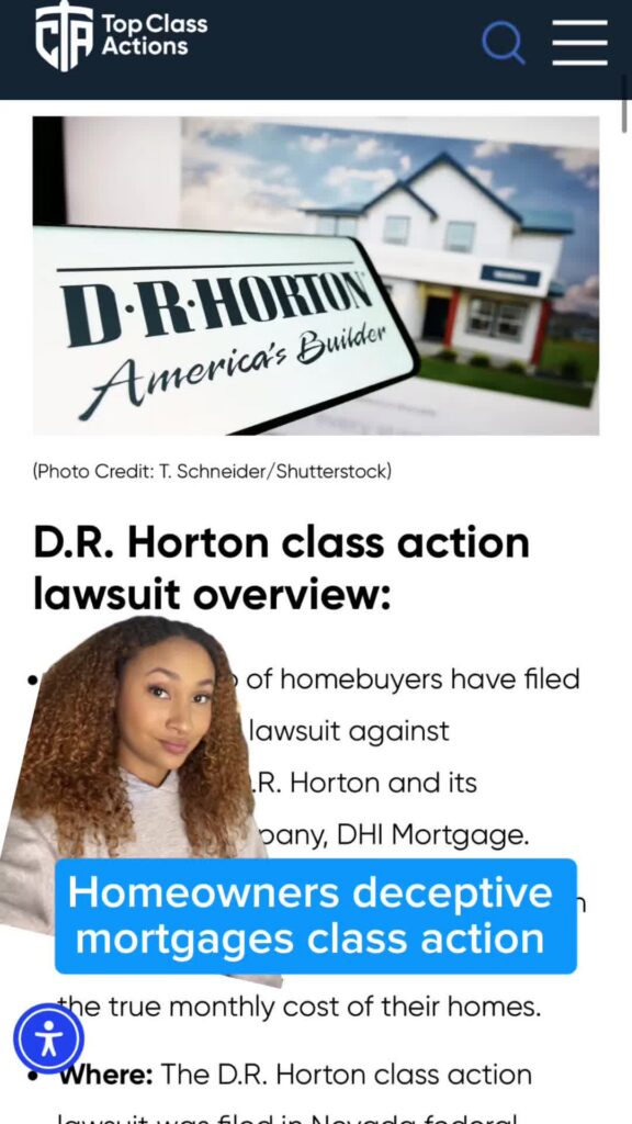 Homeowners! Think you were affected? Give us a follow for updates on this case 👍📲 #DRHorton #Mortgage #HomeOwners #ClassAction #Consumer