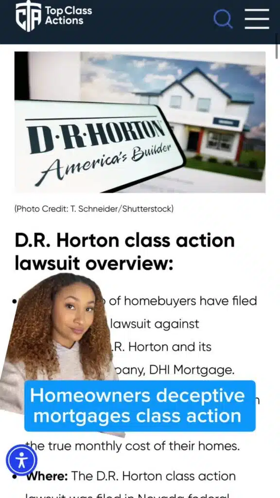 Homeowners! Think you were affected? Give us a follow for updates on this case 👍📲 #DRHorton #Mortgage #HomeOwners #ClassAction #Consumer