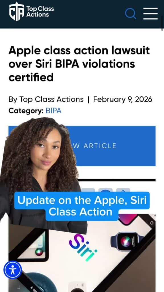 📣📲 Give us a follow for more updates on the Apple, Siri lawsuit! #AppleSiri #AppleDevice #ClassAction #Consumer #Siri