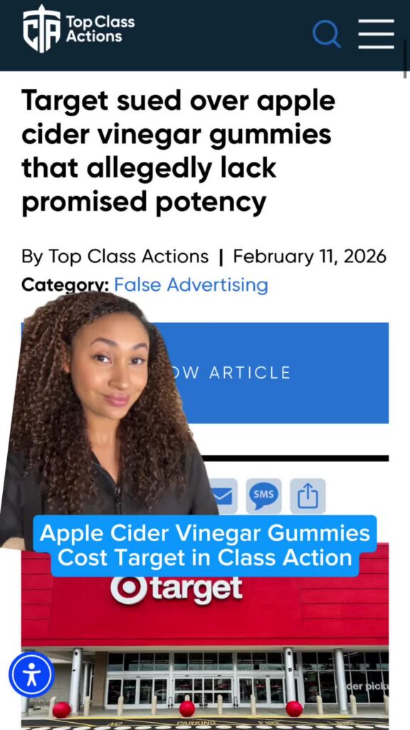📣 Have you purchased these apple cider vinegar gummies before? If so, follow us for updates 👍 #Target #AppleCiderVinegarGummies #ClassAction