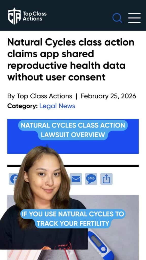 California users, your data rights may have been violated. 🚨 Click the Link in Bio to check the Natural Cycles