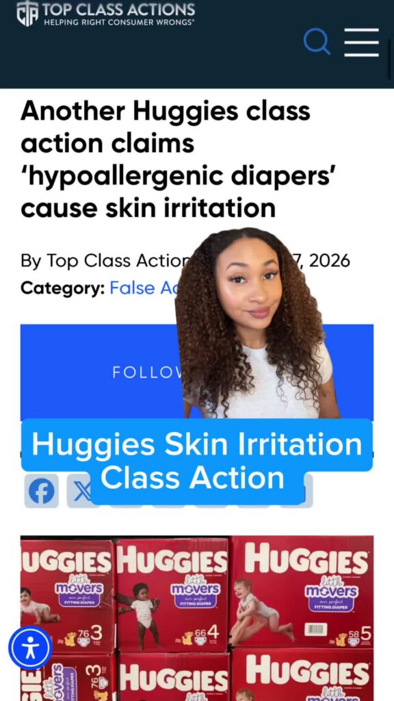 ‼️ Share this post with a parent! Follow us for updates on this Huggies class action lawsuit. 📲 #Huggies #ParentAlert