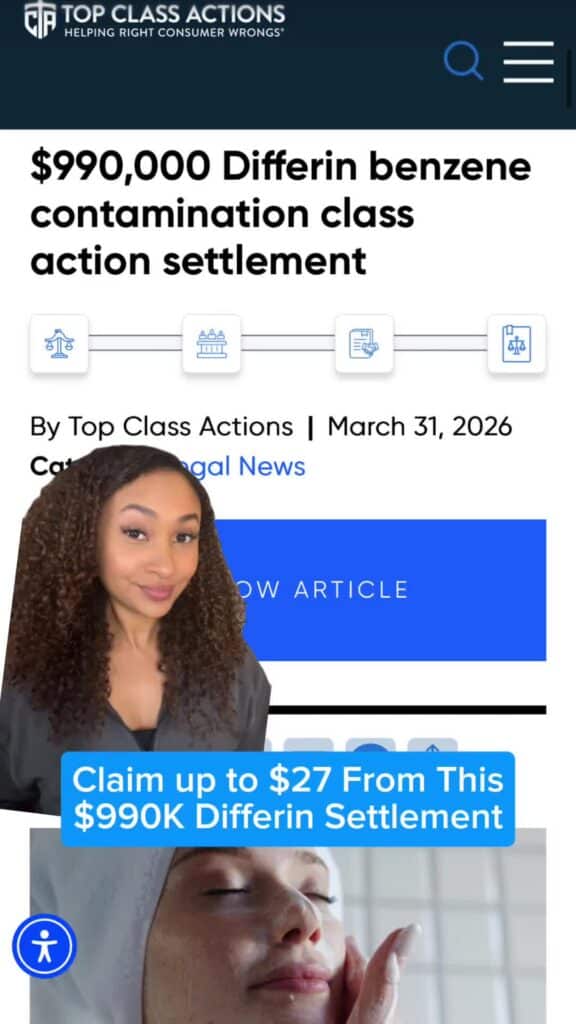💰📲 Visit the link in our bio to claim up to $27 from this class action settlement! #Differin #Skincare #Consumer