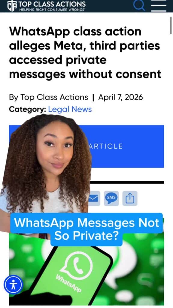 Follow us for updates on this class action lawsuit against Meta over WhatsApp privacy concerns! 📢📲 #WhatsApp #ClassAction #Privacy #Consumer