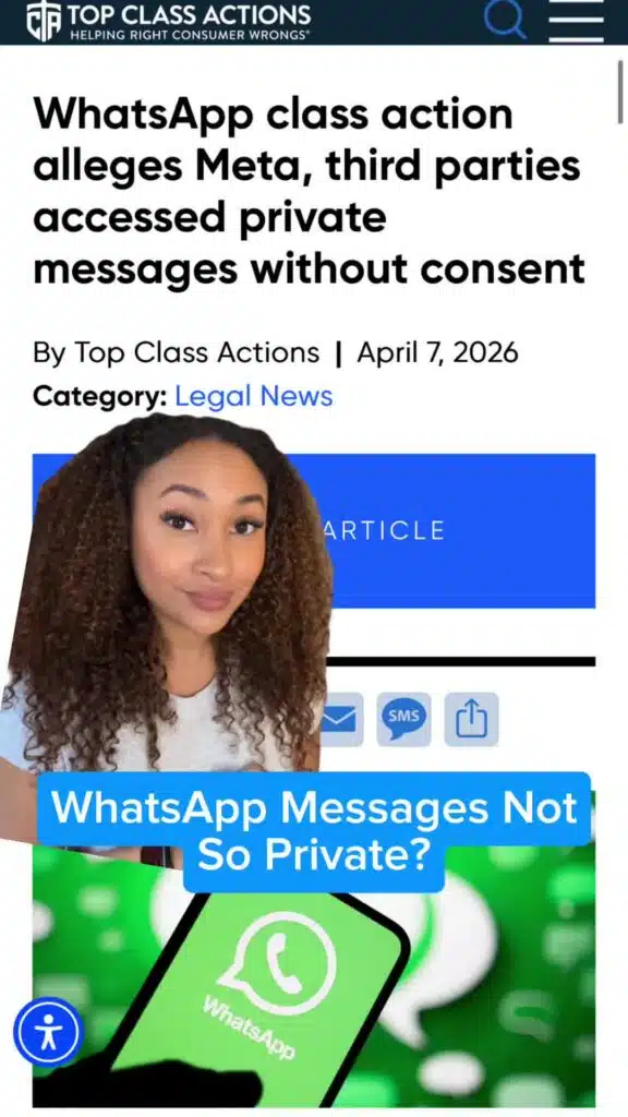 Follow us for updates on this class action lawsuit against Meta over WhatsApp privacy concerns! 📢📲 #WhatsApp #ClassAction #Privacy #Consumer