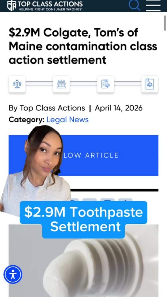 🪥🤑 Click the link in our bio to claim your share of this $2.9M settlement! #Colgate #Toothpaste #TomsOfMaine #SettlementAlert #ClaimMoney