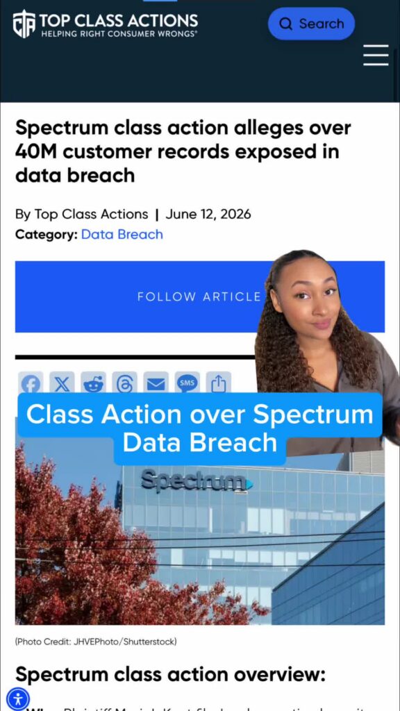 Current and former Spectrum customers! Follow us for updates on this data breach class action lawsuit. #Spectrum #DataBreach #ClassAction