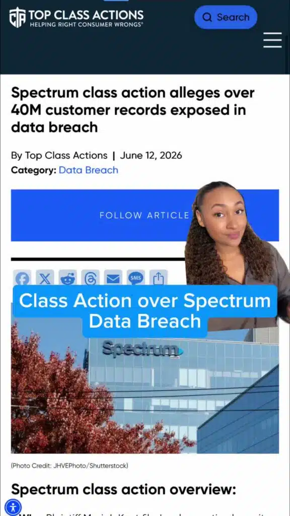 Current and former Spectrum customers! Follow us for updates on this data breach class action lawsuit. #Spectrum #DataBreach #ClassAction
