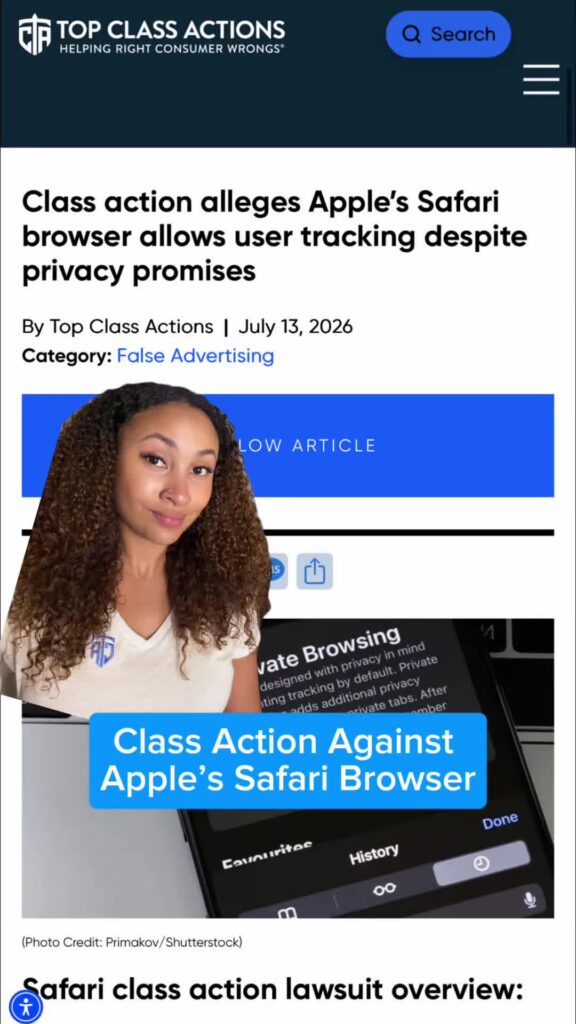 Follow us for updates on this Safari class action lawsuit and other consumer legal news. #Apple #Safari #ClassAction #iPhoneUser #PrivacyRights