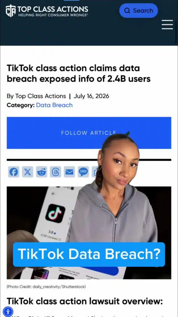 What are your thoughts on this alleged data breach? #ClassAction #DataBreach #ConsumerPrivacy