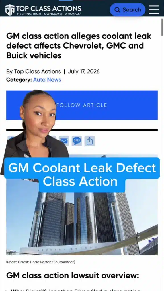 GM drivers! Save this video and follow us for updates on this class action. #Chevrolet #GMC #Buick #Auto #CarTrouble