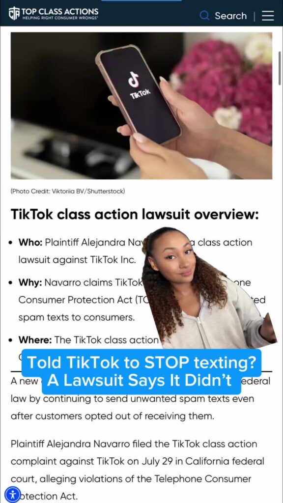 Did TikTok keep texting you after you said “STOP”? Comment “YES” to learn more about this class action lawsuit. #TikTok
