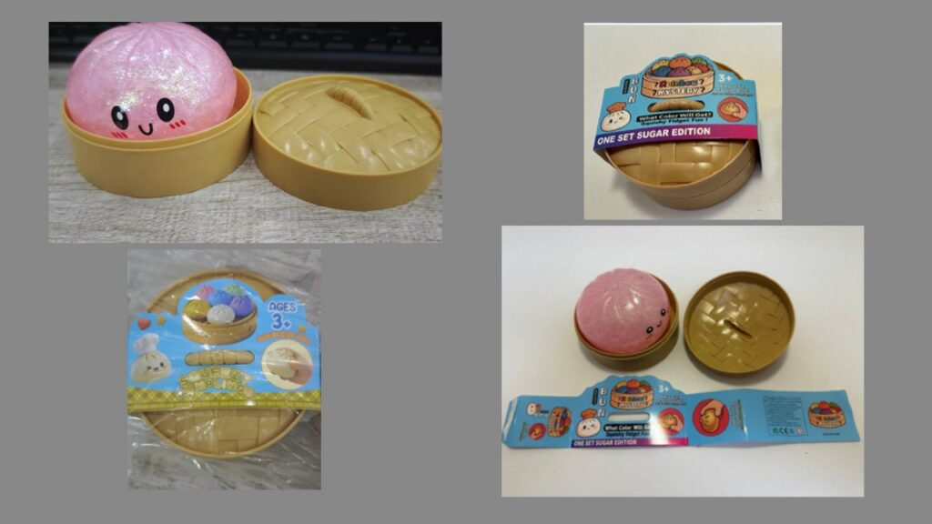 The squeezy toys contain water beads. If ingested, water beads expand and can pose deadly ingestion, choking, and intestinal obstruction hazards inside a child’s body,