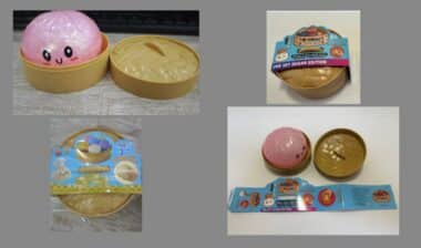 The squeezy toys contain water beads. If ingested, water beads expand and can pose deadly ingestion, choking, and intestinal obstruction hazards inside a child’s body,