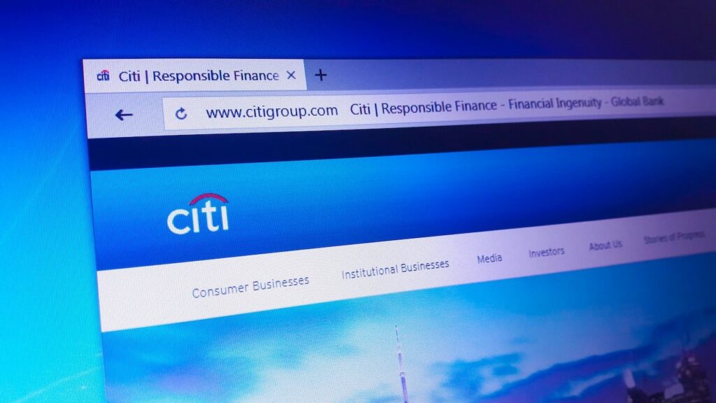 The homepage of the official website for Citigroup Inc.