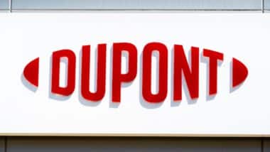 DuPont logo displayed at their Silicon Valley Technology & Innovation Center; DuPont de Nemours, Inc is an American company operating in the chemicals industry