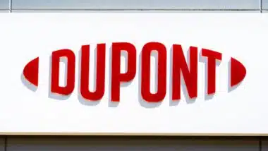 DuPont logo displayed at their Silicon Valley Technology & Innovation Center; DuPont de Nemours, Inc is an American company operating in the chemicals industry