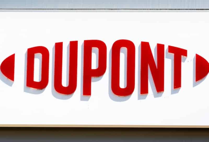 DuPont logo displayed at their Silicon Valley Technology & Innovation Center; DuPont de Nemours, Inc is an American company operating in the chemicals industry