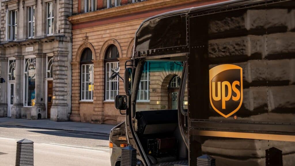 UPS or United Parcel Service truck