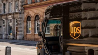 UPS or United Parcel Service truck