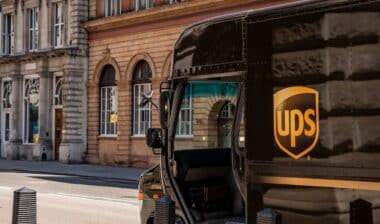 UPS or United Parcel Service truck