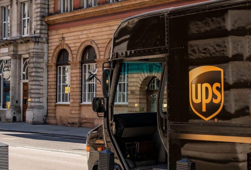 UPS or United Parcel Service truck