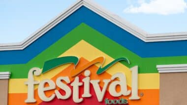 Festival Foods retail grocery store exterior and trademark logo.