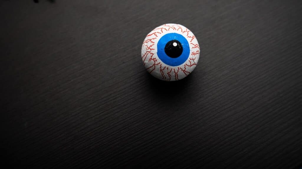 Candy eyeball on dark background