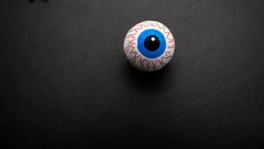 Candy eyeball on dark background