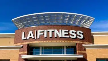 The exterior entrance to an LA Fitness