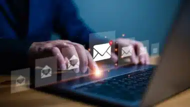 New email notification concept for business e-mail communication and digital marketing.