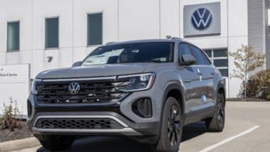 Volkswagen Atlas display at a dealership.