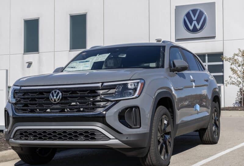 Volkswagen Atlas display at a dealership.
