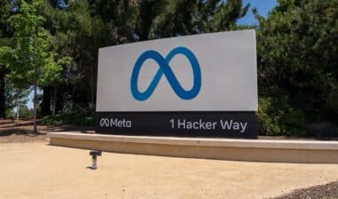 Meta logo is seen outside the Meta Platform Inc.'s headquarters campus in Menlo Park, California, USA