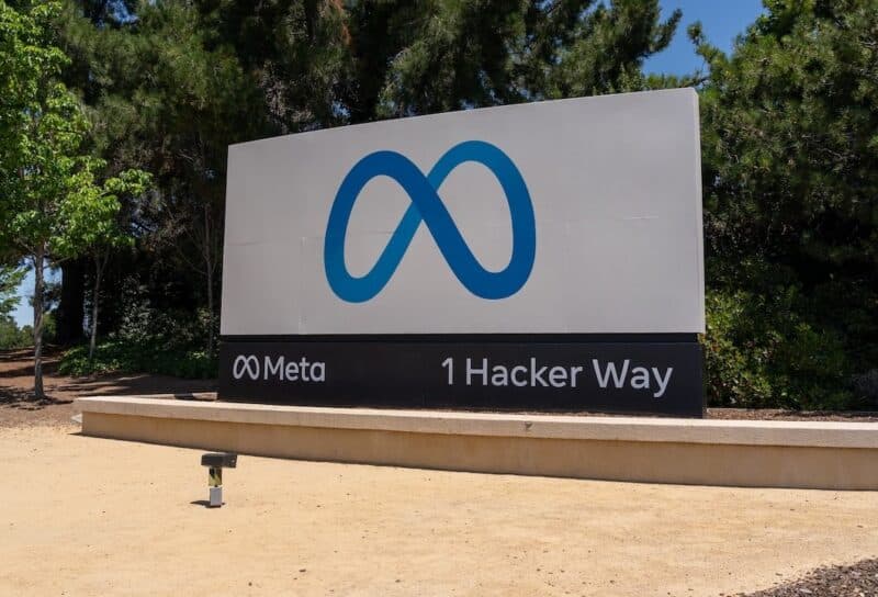 Meta logo is seen outside the Meta Platform Inc.'s headquarters campus in Menlo Park, California, USA