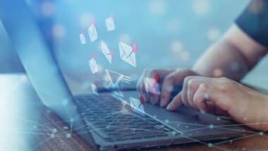 Email warning alert concept, New email notification, Business email and email working, receive and send mail.