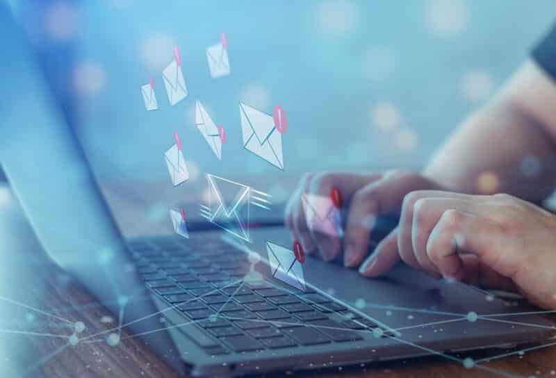 Email warning alert concept, New email notification, Business email and email working, receive and send mail.