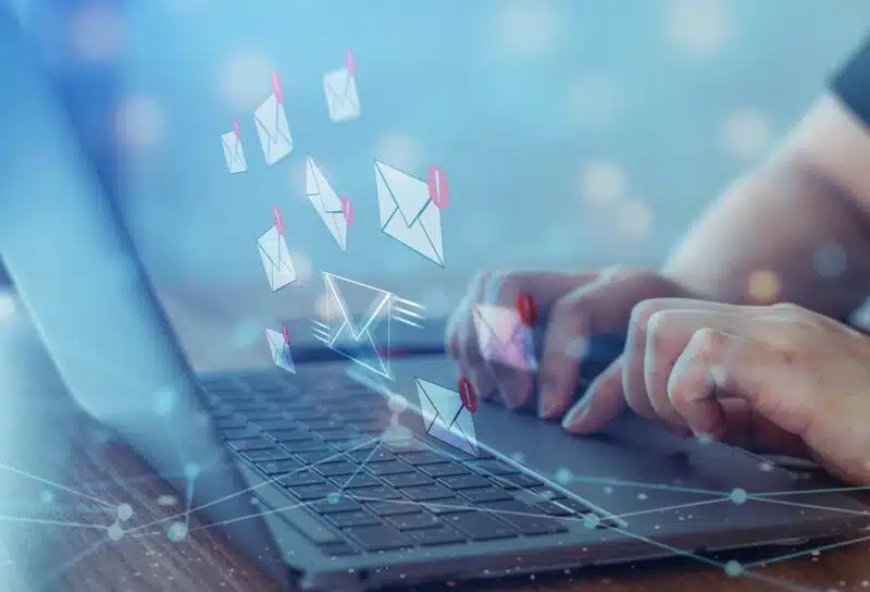 Email warning alert concept, New email notification, Business email and email working, receive and send mail.