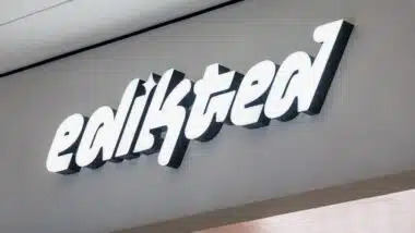 The sign to an Edikted is seen on the facade of a retail store.