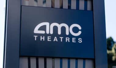 the logo for AMC Theatres