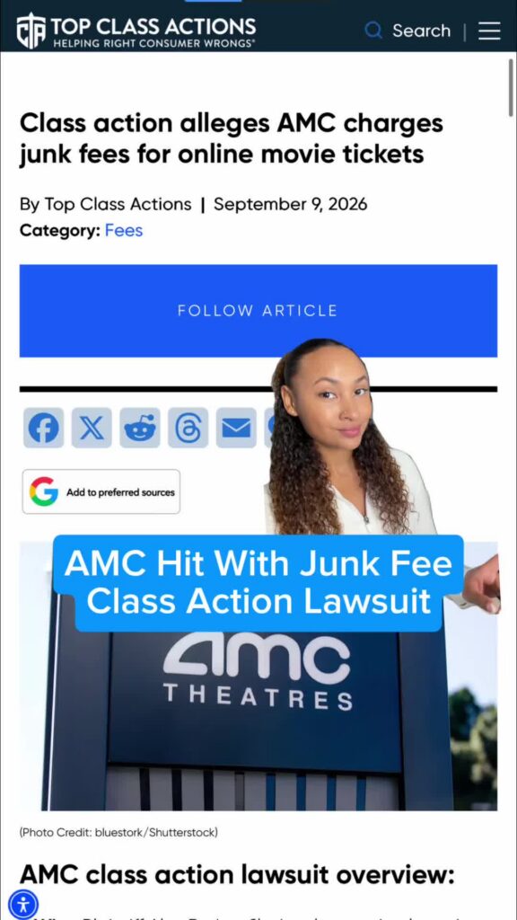 Have you paid AMC’s online convenience fee? DM us “YES” to explore your legal options. #AMCTheatres #ClassAction #ConsumerAlert #Showtimes #Movies