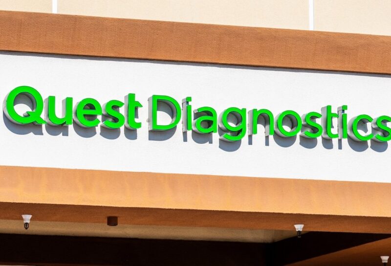 Quest Diagnostics logo at one of their locations in San Francisco Bay Area