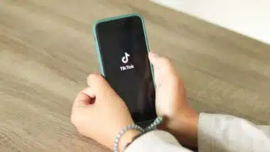 TikTok on phone in child's hands