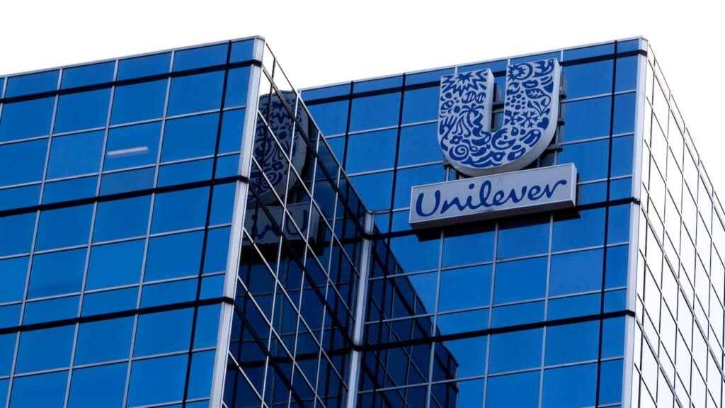 Unilever sign on their head office building