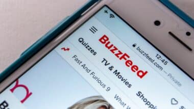 Closeup logo of BuzzFeed