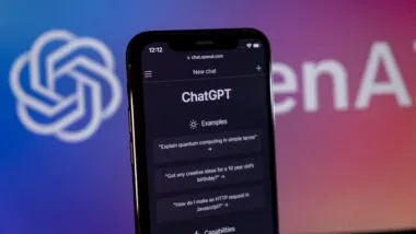 Smartphone screen with ChatGPT web page