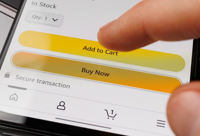 Add to card and Buy now buttons at Amazon shop.