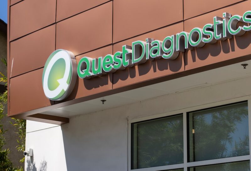 Quest Diagnostics logo is seen at its office in Alhambra, California.
